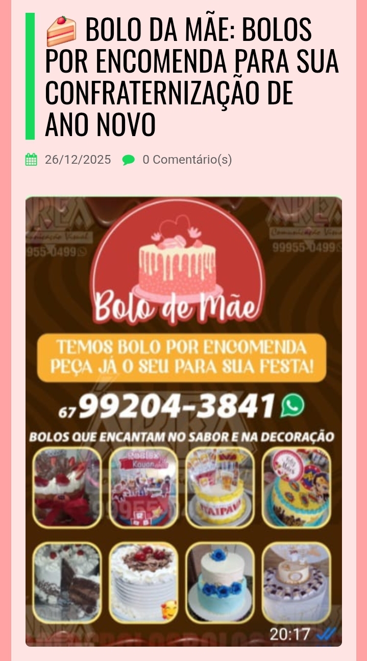 🍰 Bolo da Mãe: bolos por encomenda para sua confraternização de Ano Novo