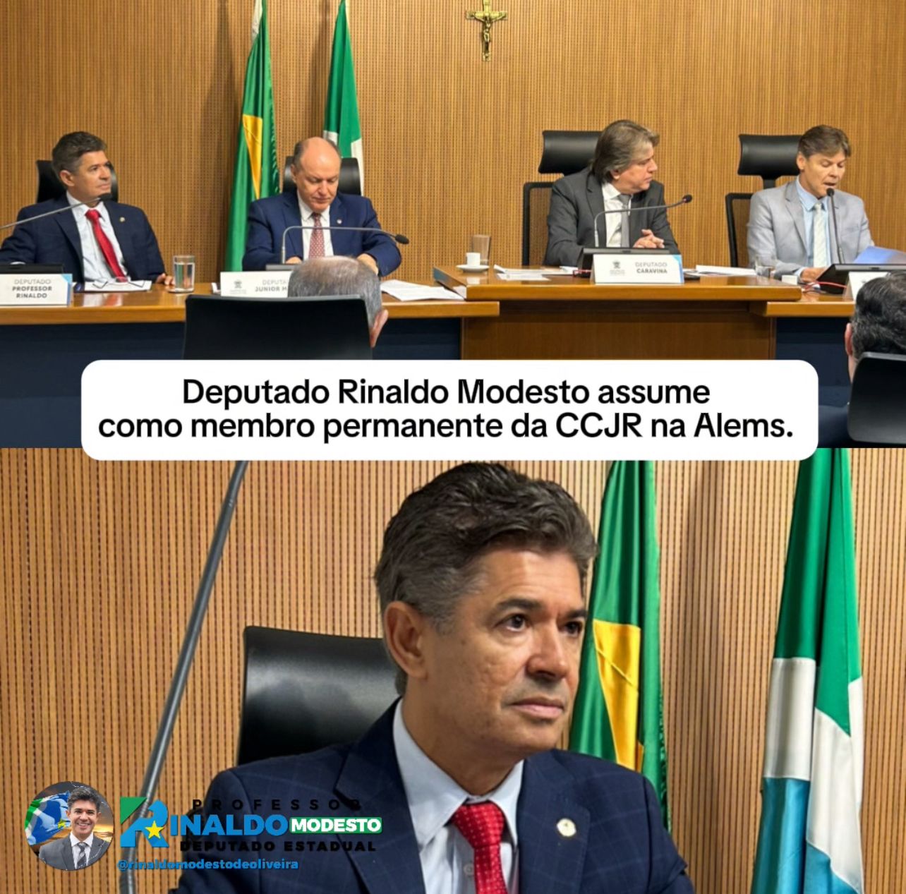 Rinaldo Modesto assume como membro permanente da CCJR na Alems