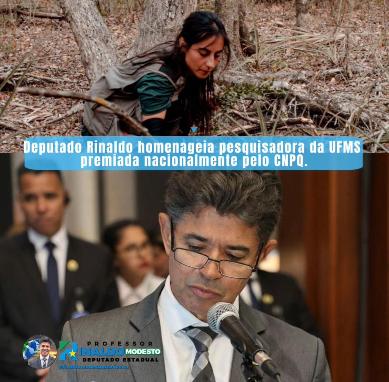 Deputado Rinaldo homenageia pesquisadora da UFMS premiada nacionalmente pelo CNPq