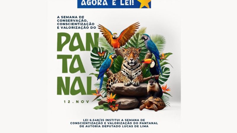 Agora é lei: Lucas de Lima cria Semana de Conscientização e Valorização do Pantanal