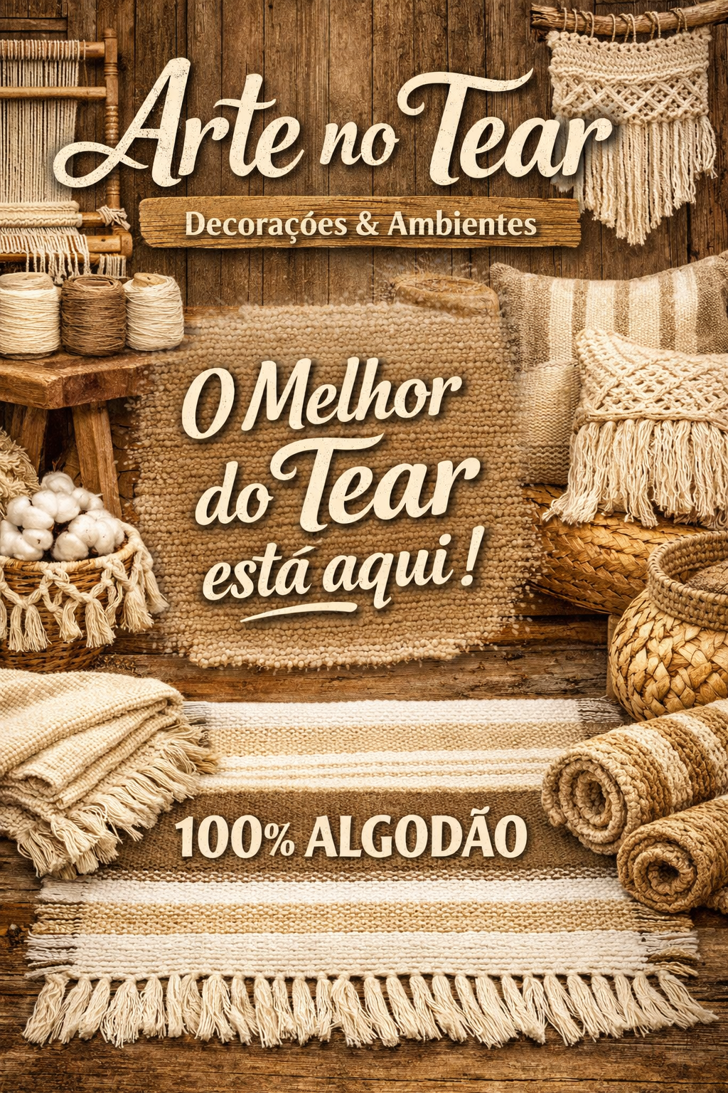 Tendência em Decoração: Arte no Tear Traz o Charme do Artesanato 100% Algodão para Mato Grosso do Sul