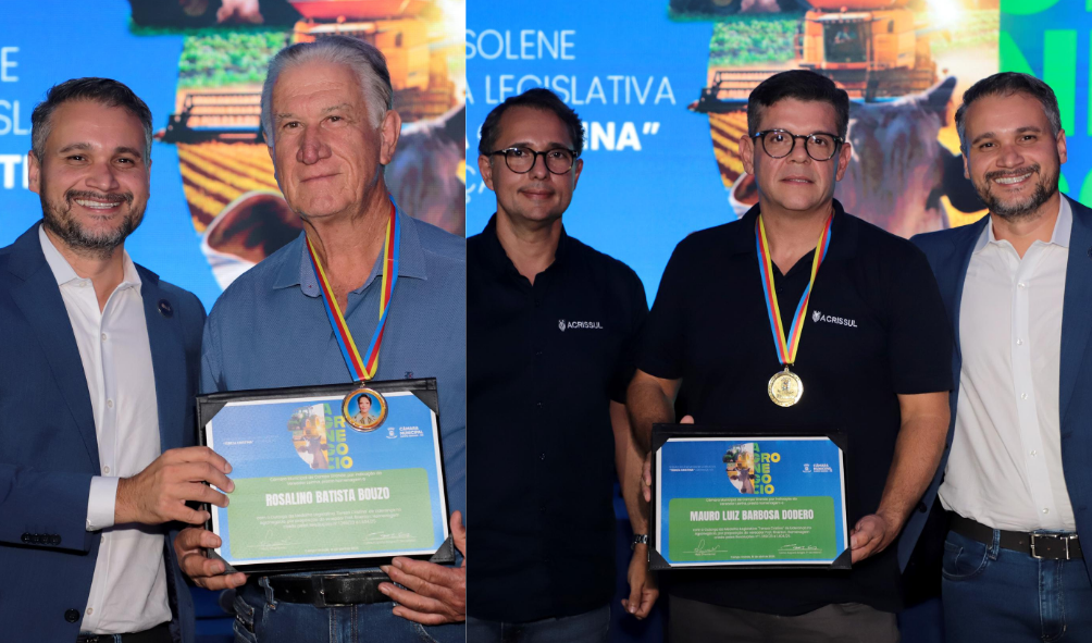 Vereador Leinha homenageia Mário Batista de Oliveira e Rosalino Batista Bouzo com a Medalha Tereza Cristina