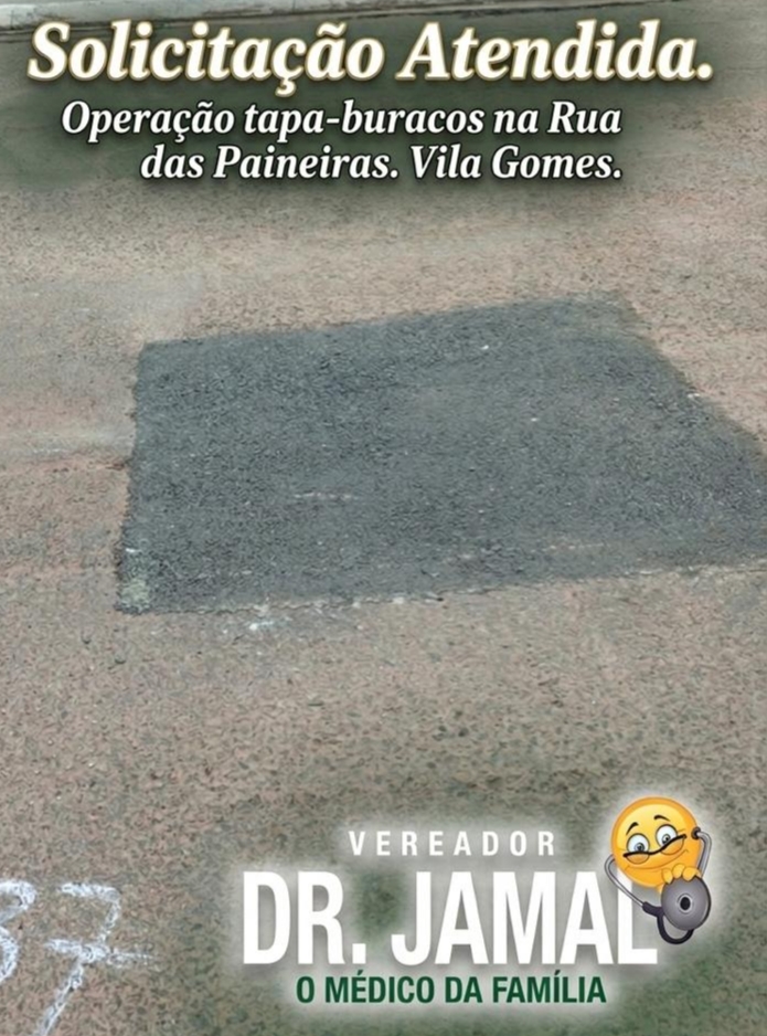 Vereador Dr. Jamal Salem tem solicitação atendida na Rua das Paineiras