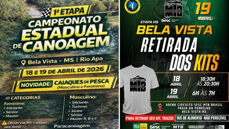 Bela Vista terá fim de semana de grande movimentação com esporte, feira e show musical