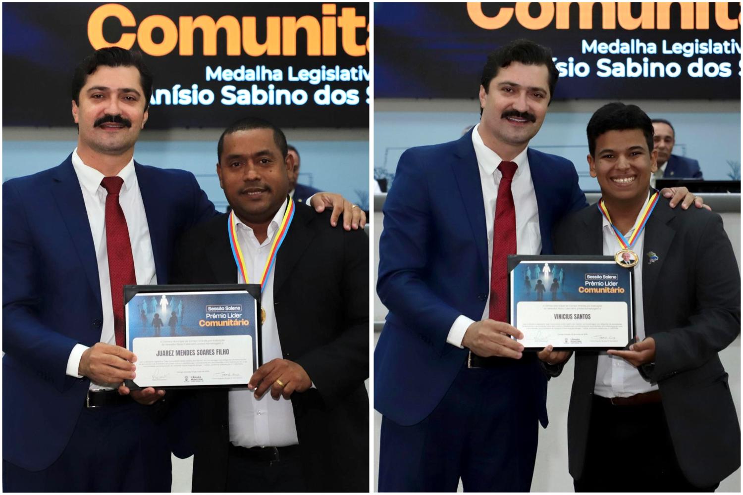 Flávio Cabo Almi homenageia lideranças durante entrega do Prêmio Líder Comunitário na Câmara de Campo Grande