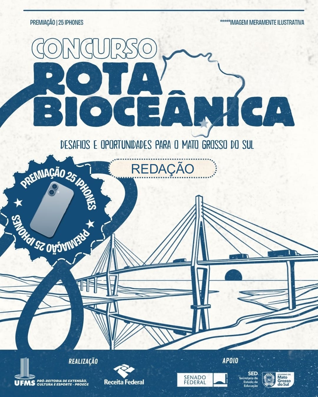 Concurso de Redação da Rota Bioceânica premia 25 estudantes de Mato Grosso do Sul nesta segunda-feira na UFMS