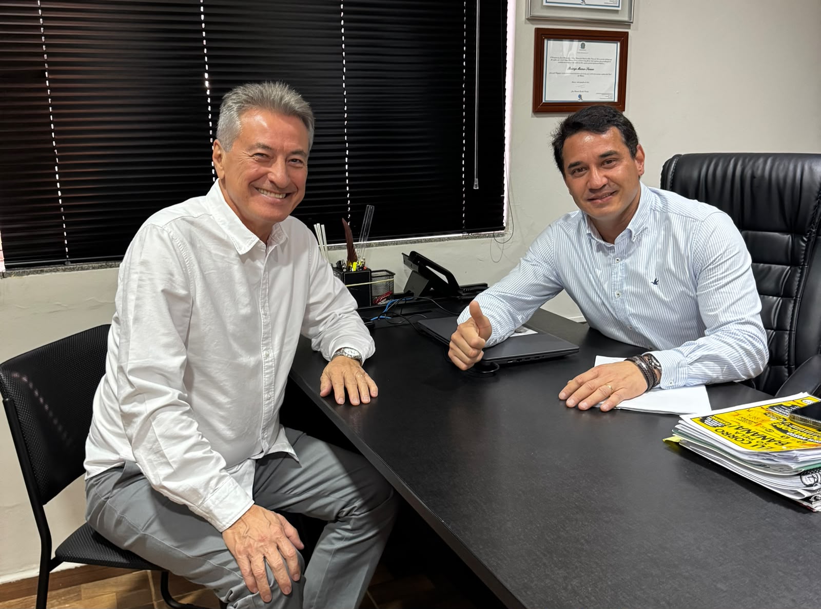 Hashioka reforça parceria com Naviraí em agenda com prefeito e lideranças locais
