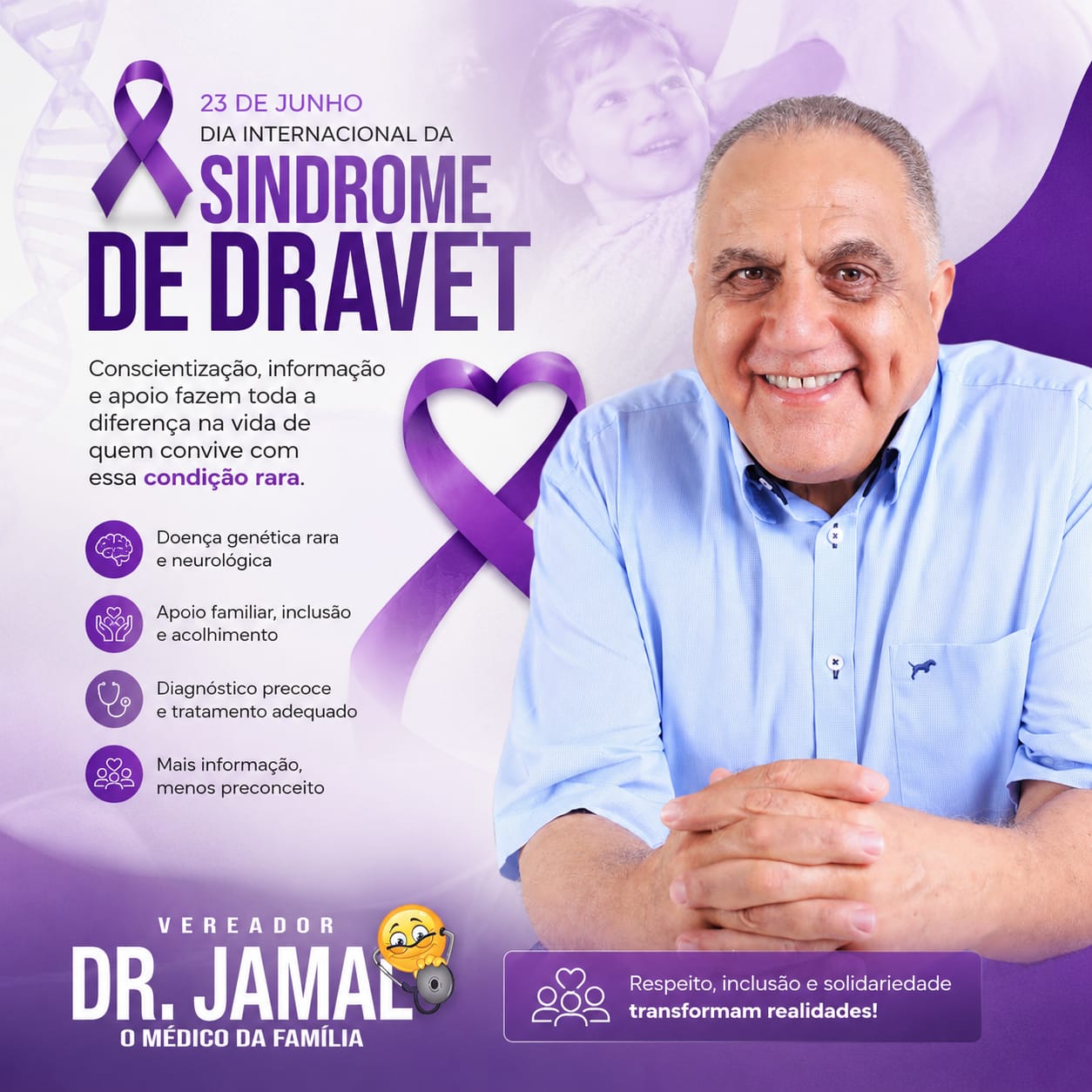 Vereador Dr. Jamal reforça conscientização no Dia Internacional da Síndrome de Dravet Câmara Municipal de Campo Grande   Campo Grande   Destaque   Saúde