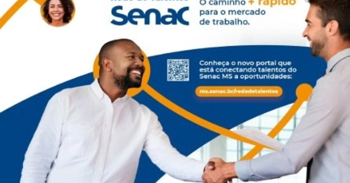 Senac MS oferece vagas com salários de até R$ 10 mil na Rede de Talentos