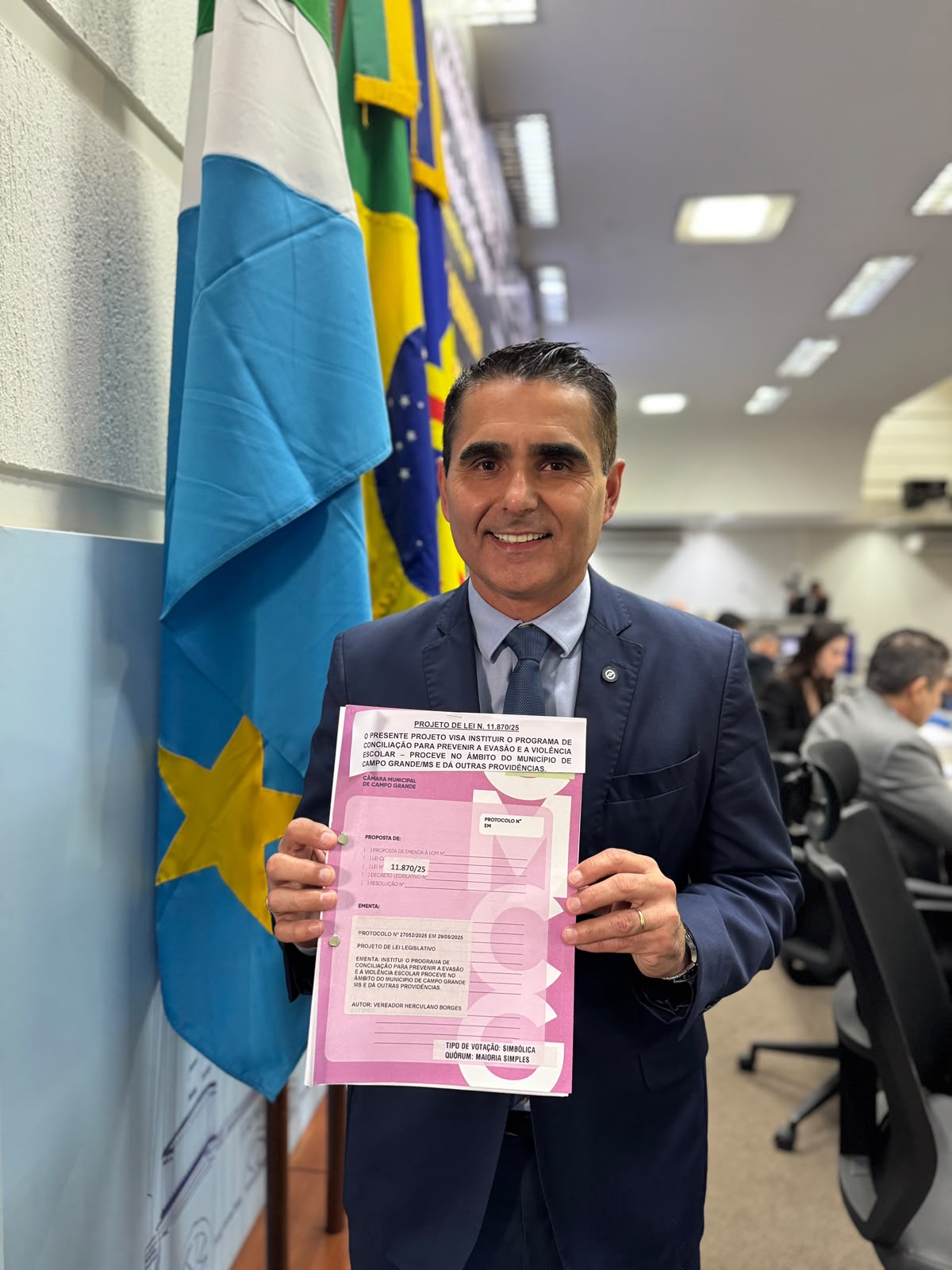 Câmara aprova atualização de lei de Herculano Borges para fortalecer segurança e prevenção da violência nas escolas de Campo Grande
