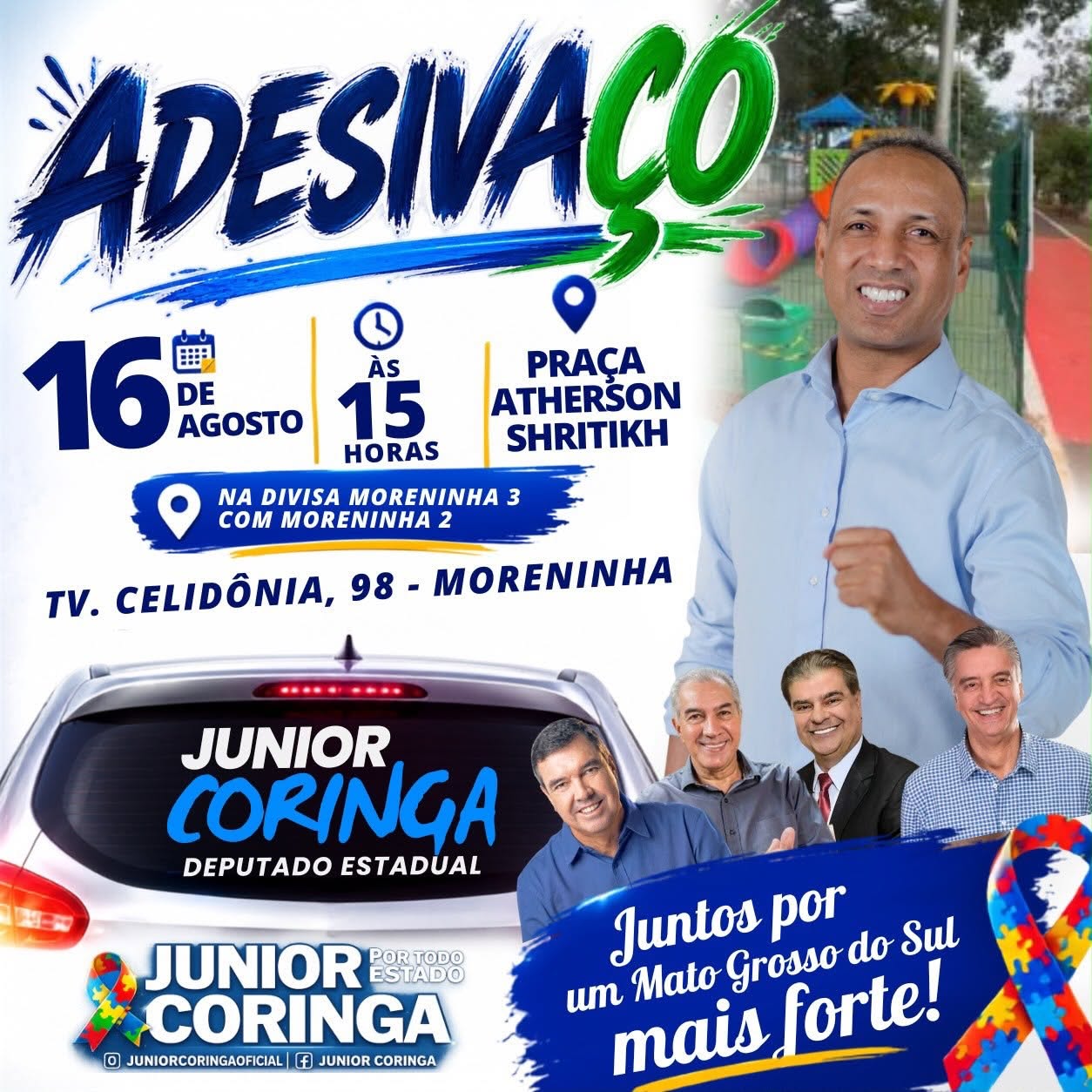 Júnior Coringa convoca população para grande “Adesivaço” na Moreninha neste domingo