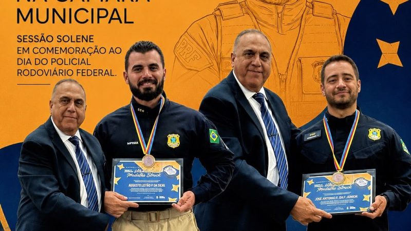 O Vereador Dr. Jamal participou da Sessão Solene em comemoração ao Dia do Policial Rodoviário Federal, realizada na Câmara Municipal de Campo Grande.
